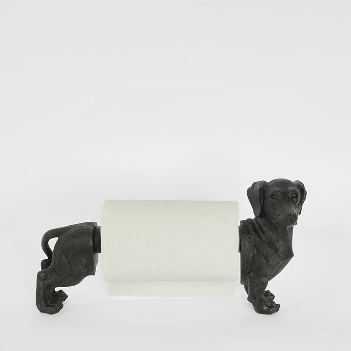 Coco Dachshund  Paper Towel Holder Black