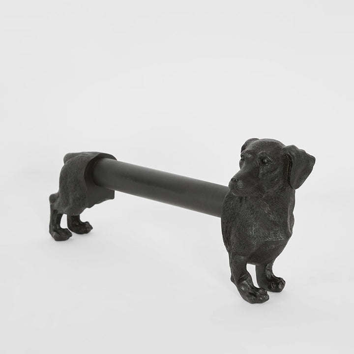 Coco Dachshund  Paper Towel Holder Black