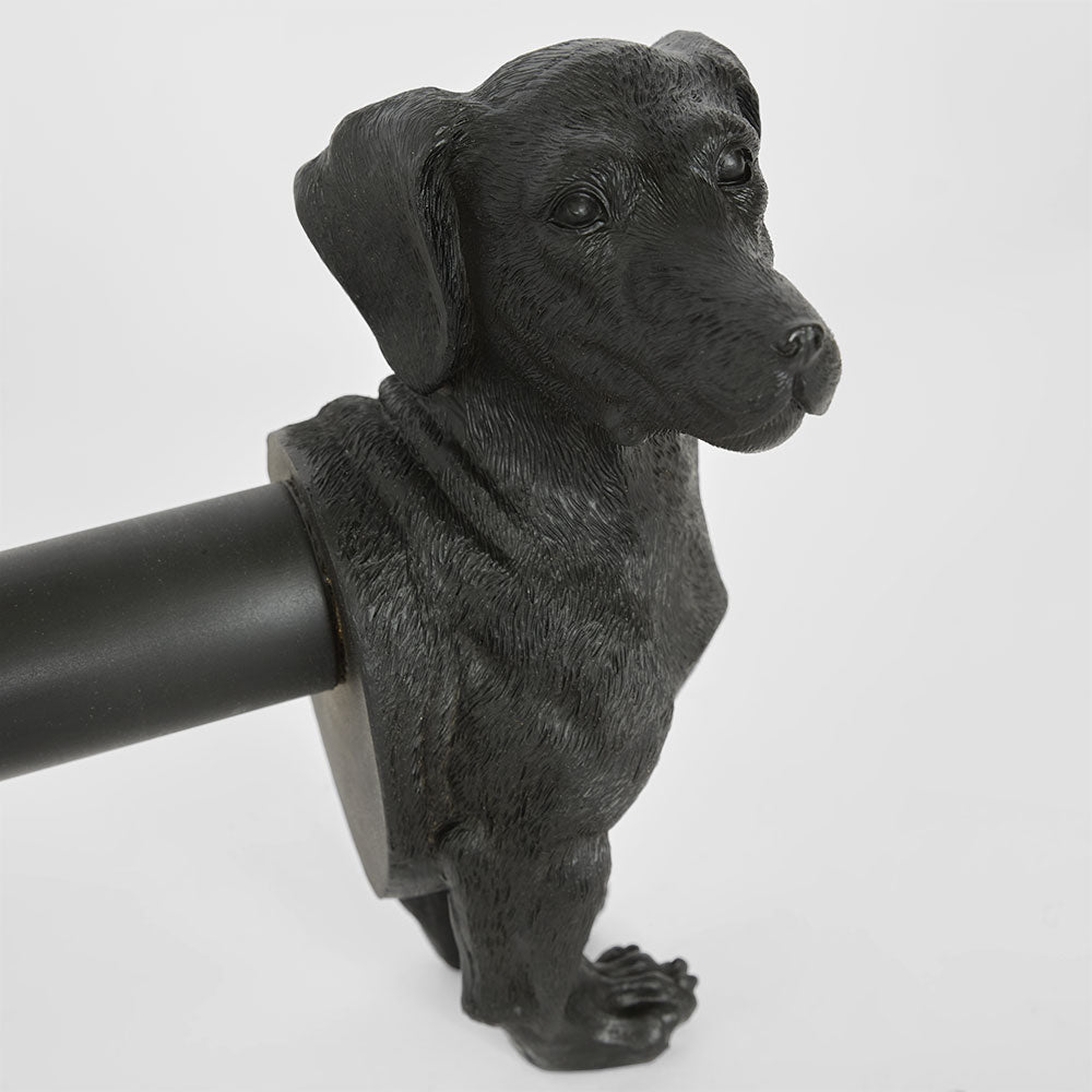 Coco Dachshund  Paper Towel Holder Black