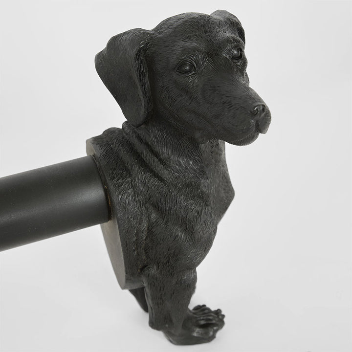 Coco Dachshund  Paper Towel Holder Black