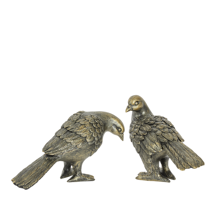 Dove Lovebirds Set of 2 Sculptures Antique