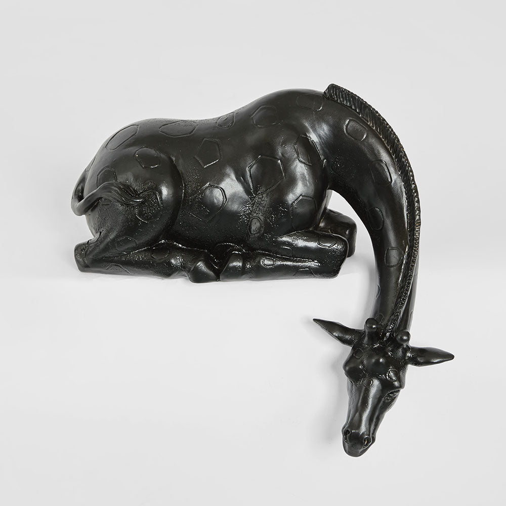 Marcel Sitting Giraffe Sculpture Black