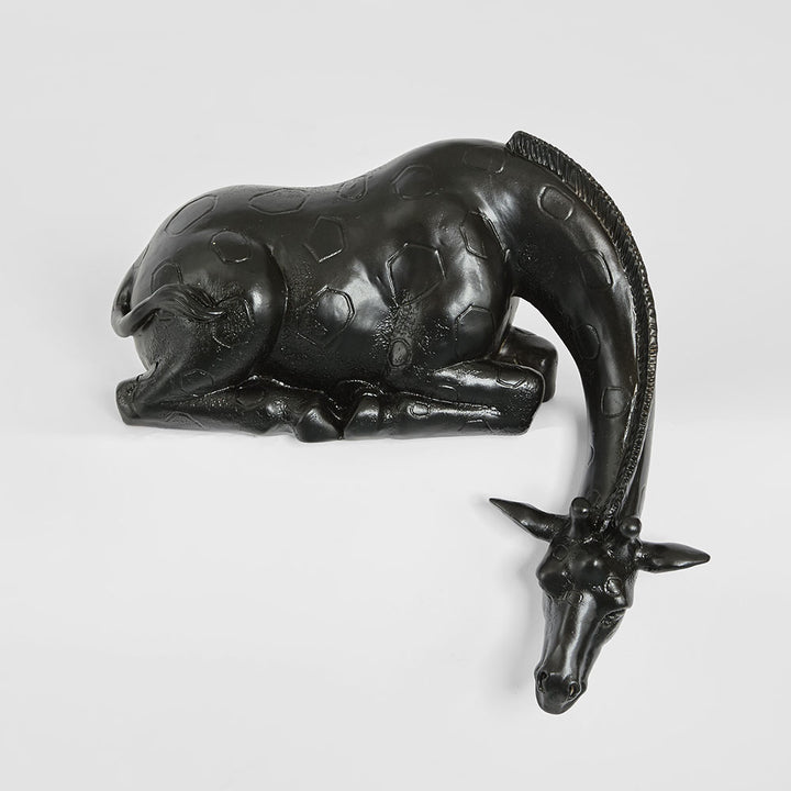 Marcel Sitting Giraffe Sculpture Black