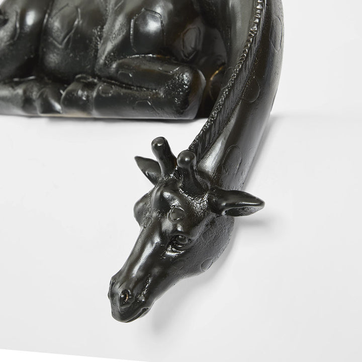 Marcel Sitting Giraffe Sculpture Black