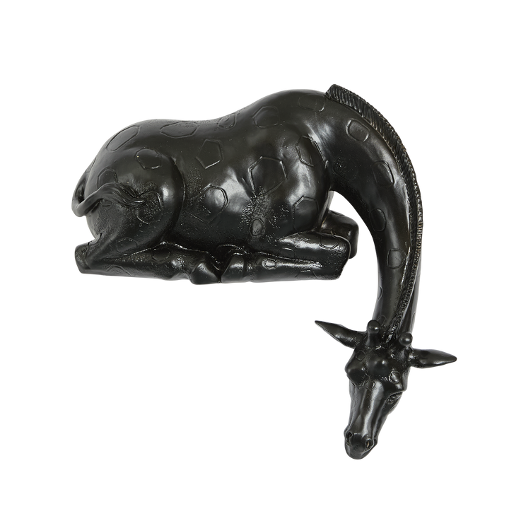 Marcel Sitting Giraffe Sculpture Black