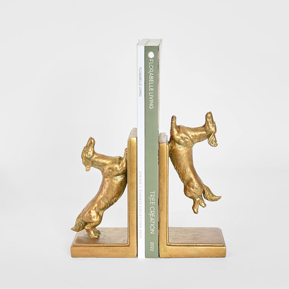 Jumping Dachshunds Bookends Antique