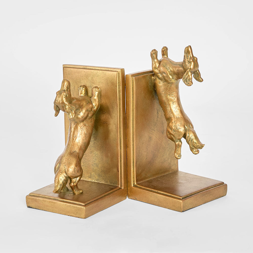 Jumping Dachshunds Bookends Antique