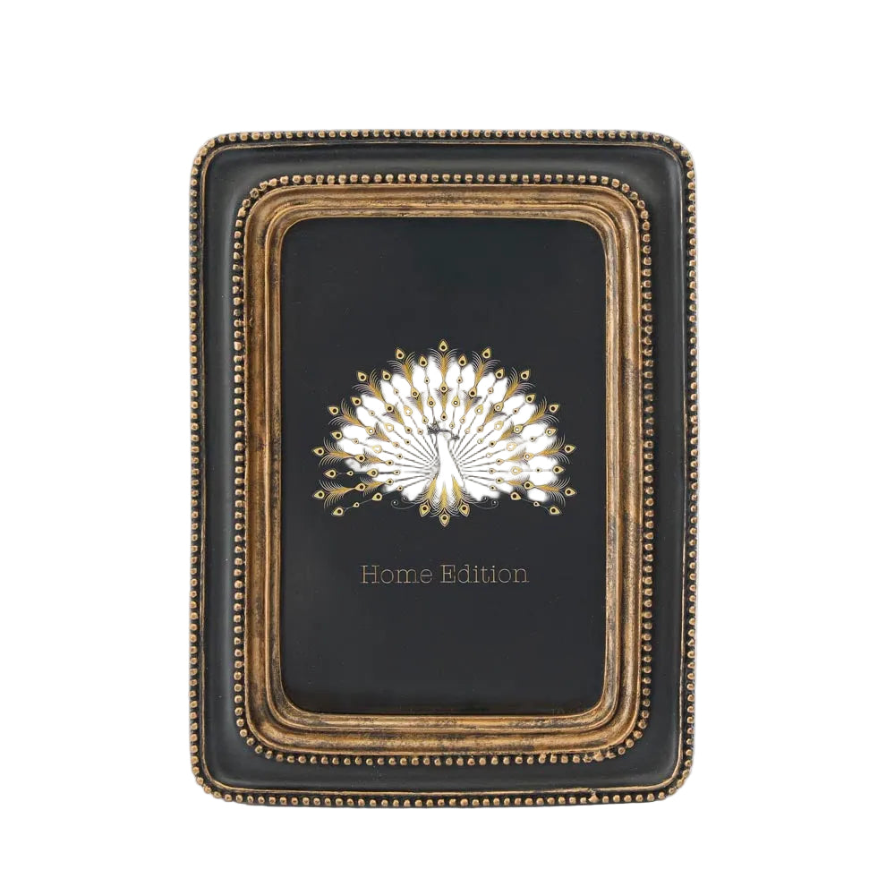 Vera Rectangle Photo Frame 4 x 6 Black & Gold