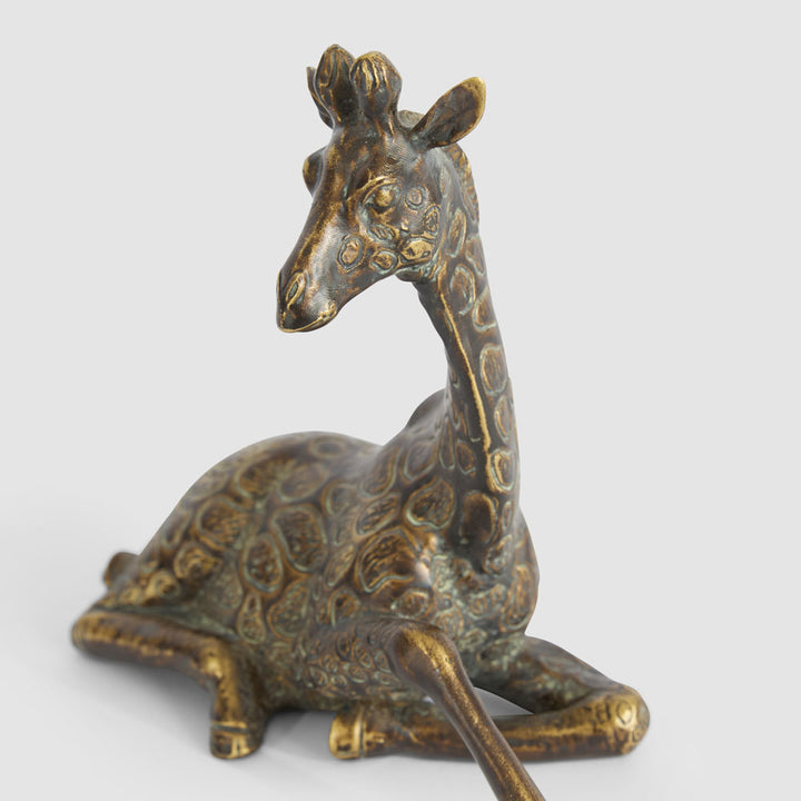 Melman Sitting Giraffe Small Antique Finish