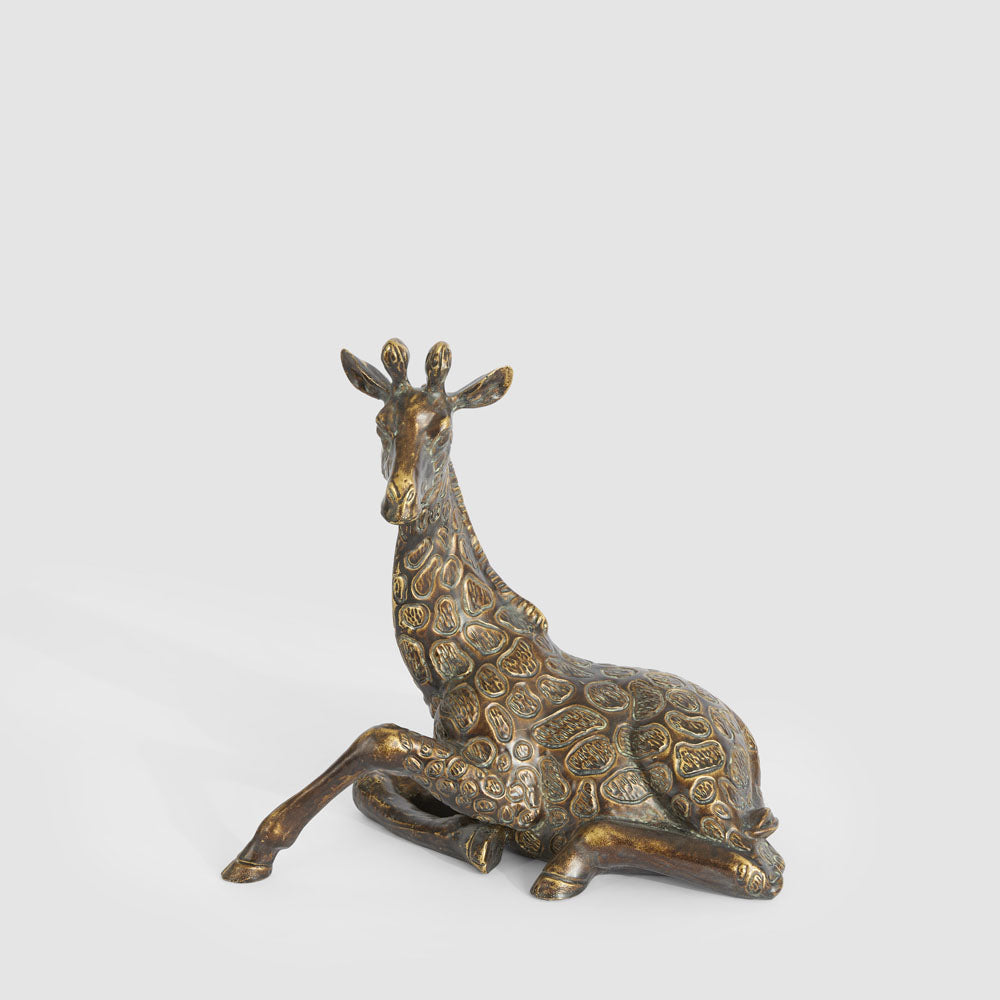 Melman Sitting Giraffe Large Antique Finish