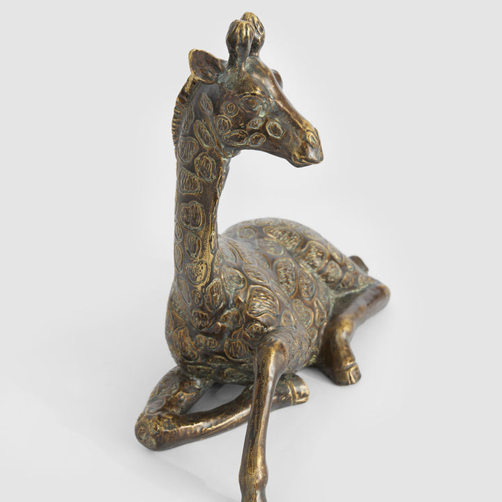 Melman Sitting Giraffe Large Antique Finish
