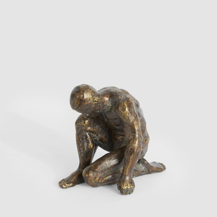 Resting Man Sculpture Antique Finish