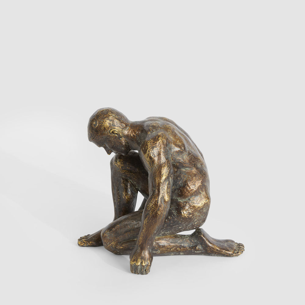 Resting Man Sculpture Antique Finish