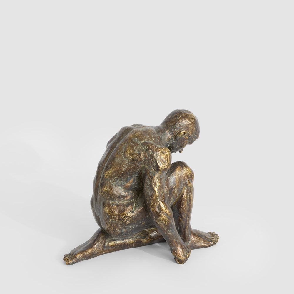 Resting Man Sculpture Antique Finish