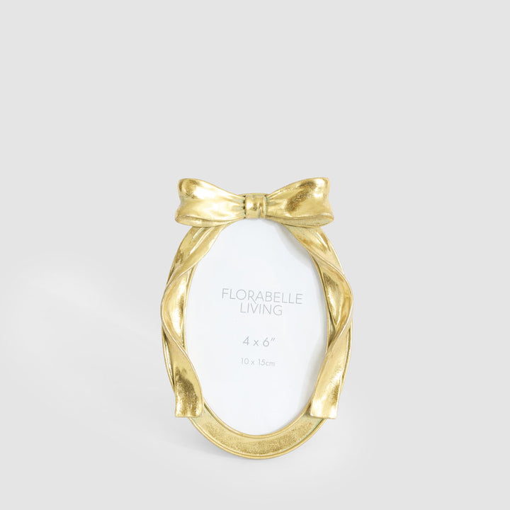 Lumi Oval Bow 4 x 6 " Photo Frame Gold