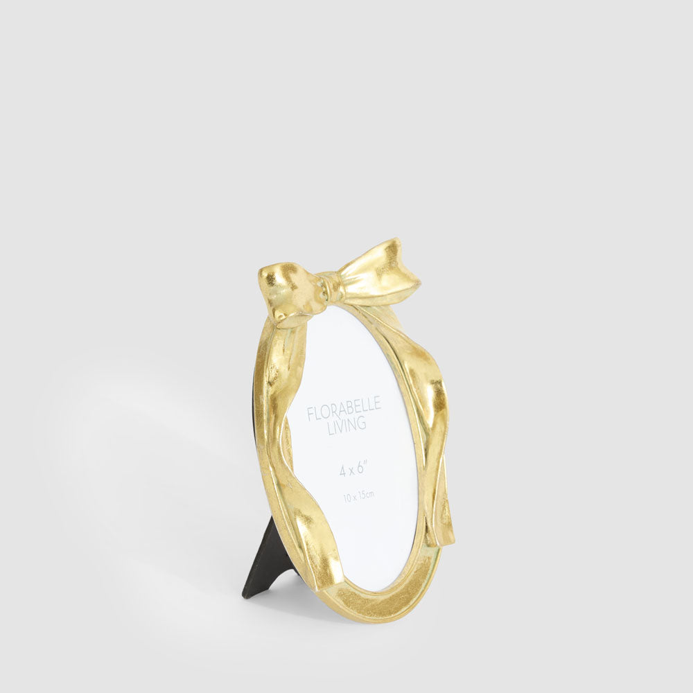 Lumi Oval Bow 4 x 6 " Photo Frame Gold