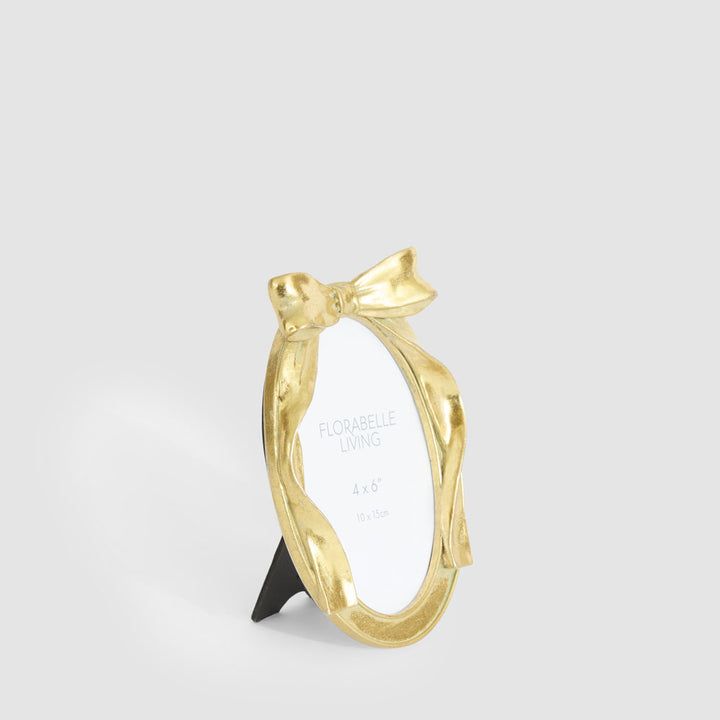 Lumi Oval Bow 4 x 6 " Photo Frame Gold