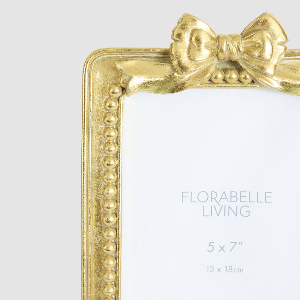 Fay Bow 5 x 7 " Photo Frame Gold
