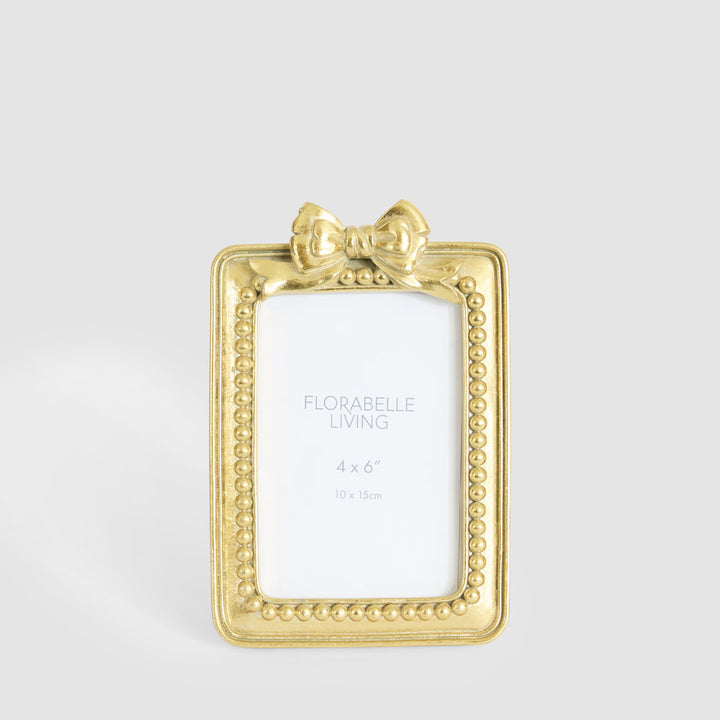 Fay Bow 4 x 6 " Photo Frame Gold