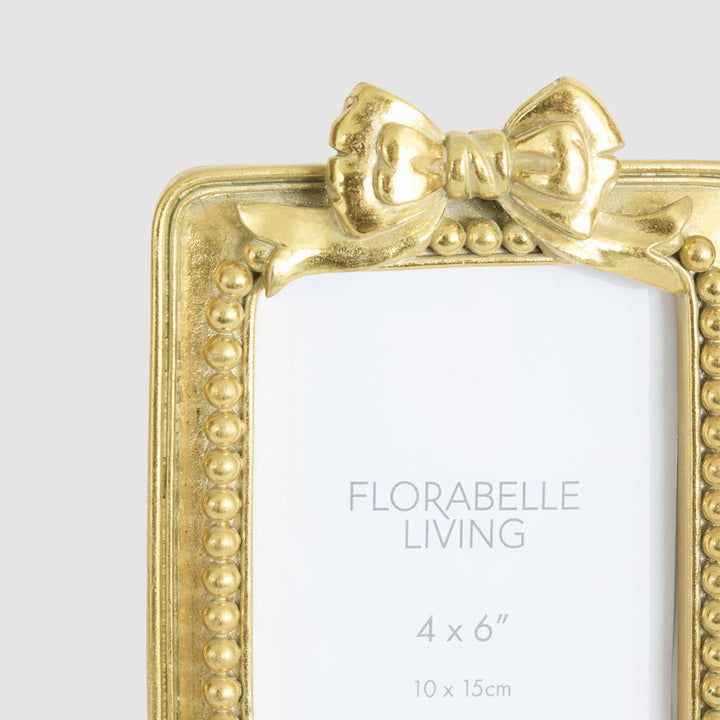 Fay Bow 4 x 6 " Photo Frame Gold