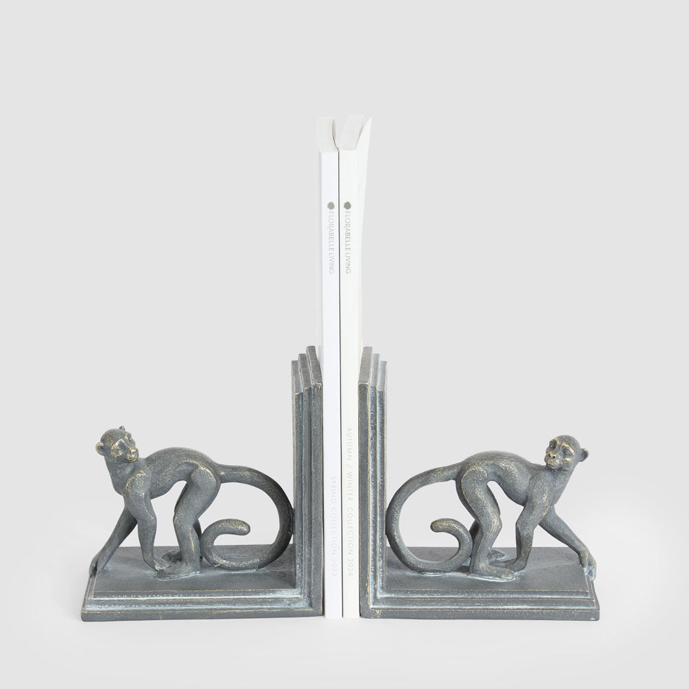 Caesar  Monkey Bookends Black