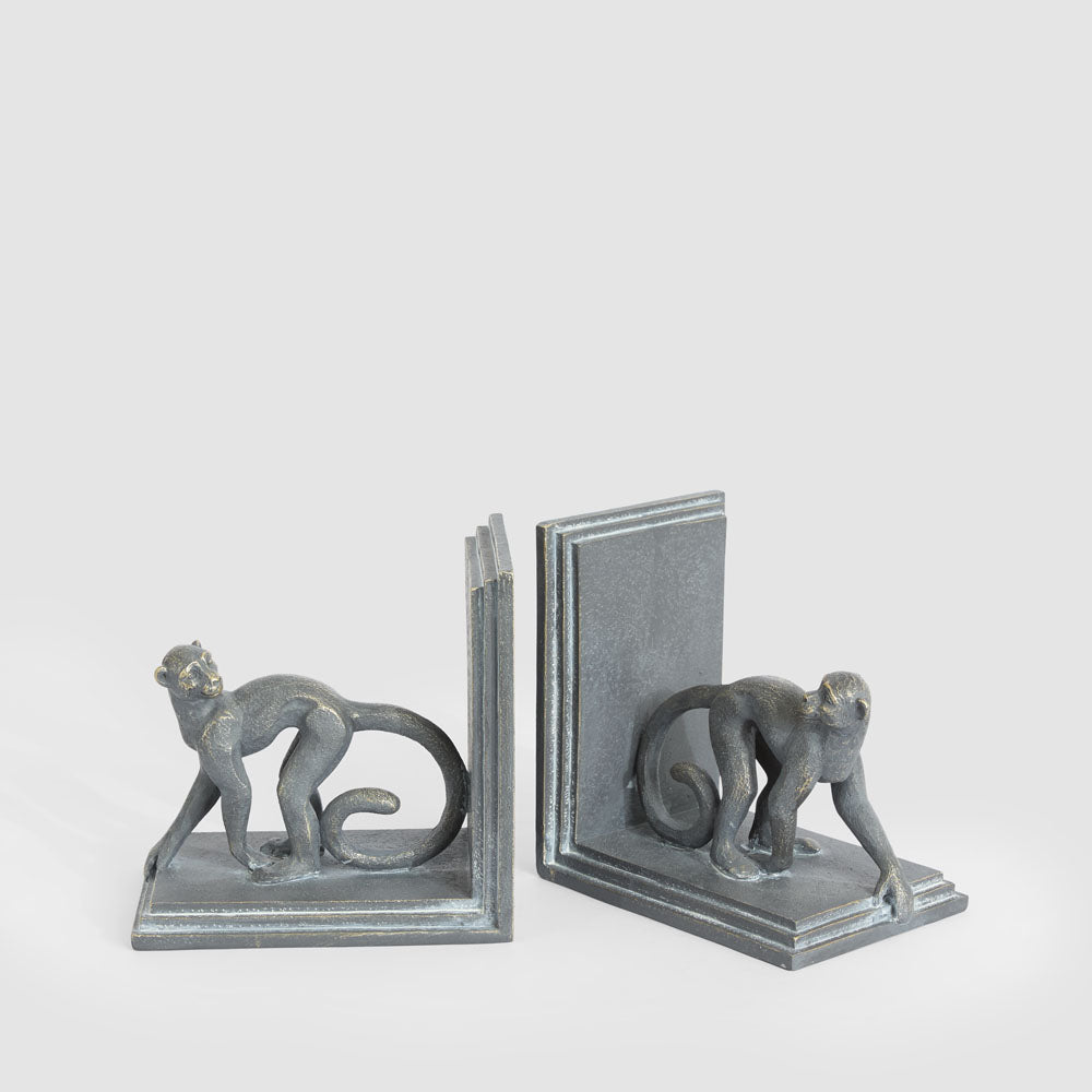 Caesar  Monkey Bookends Black