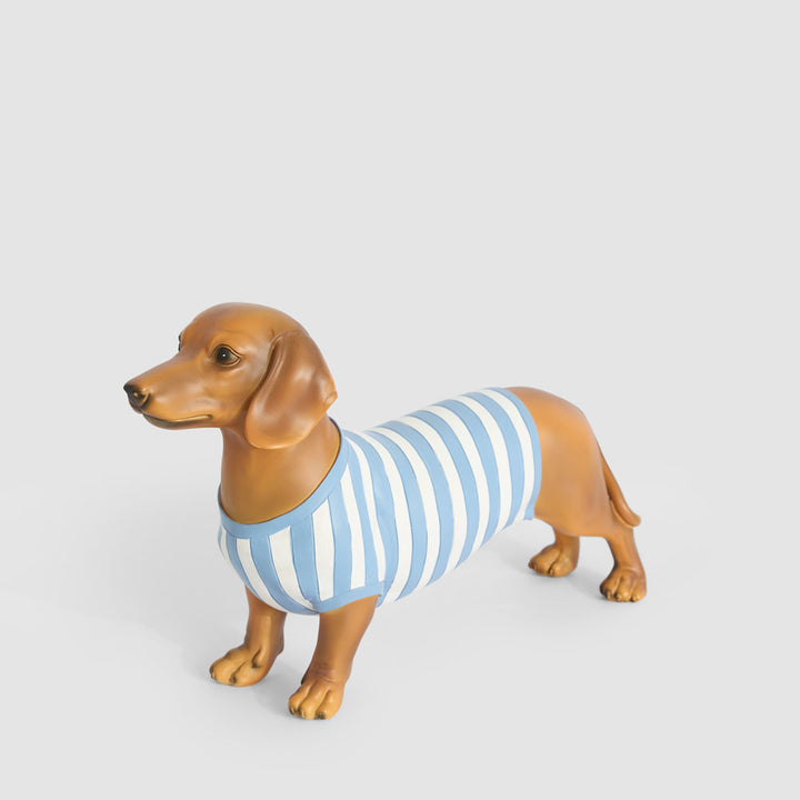 Jax Dachshund Sculpture Blue Stripe