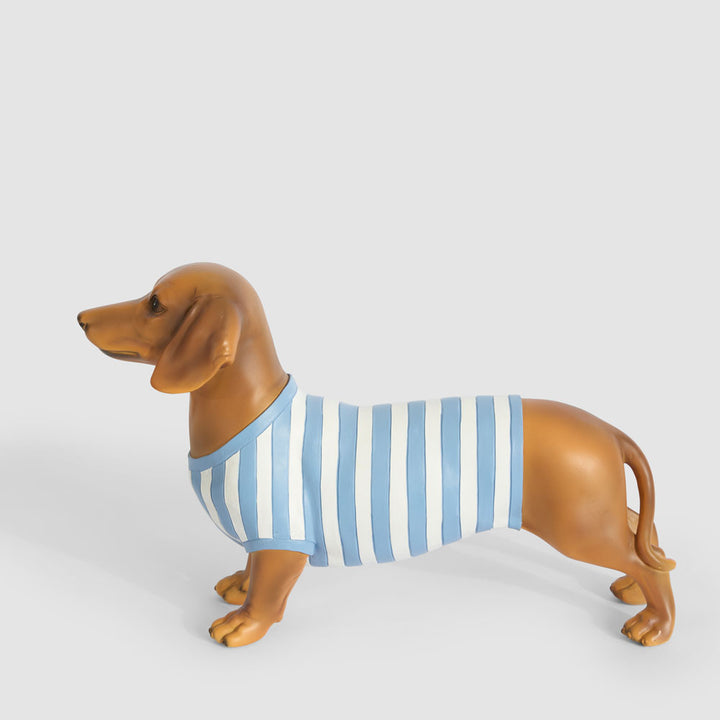 Jax Dachshund Sculpture Blue Stripe