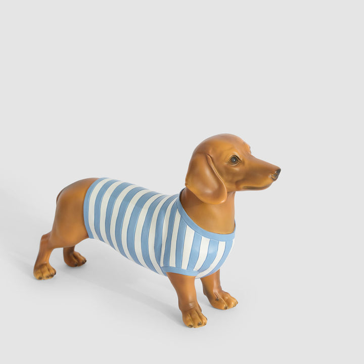 Jax Dachshund Sculpture Blue Stripe