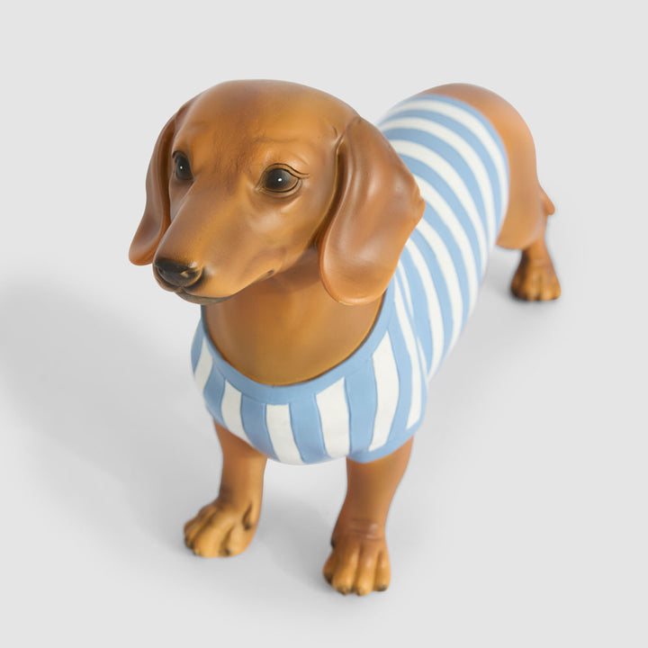 Jax Dachshund Sculpture Blue Stripe