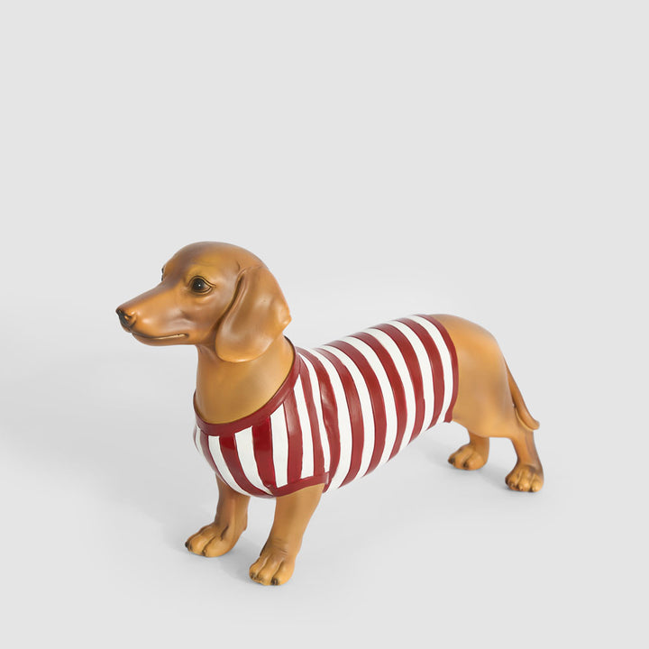 Jax Dachshund Sculpture Red Stripe