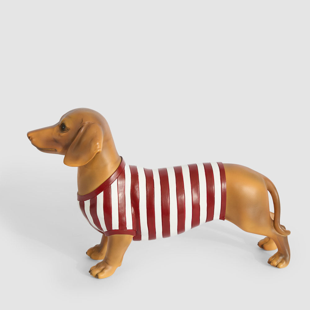 Jax Dachshund Sculpture Red Stripe