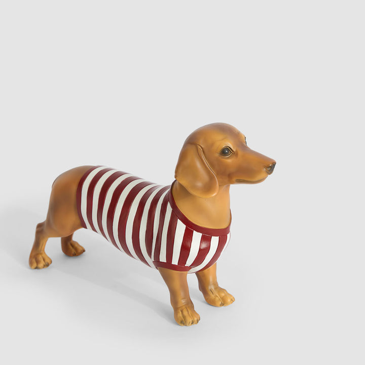 Jax Dachshund Sculpture Red Stripe