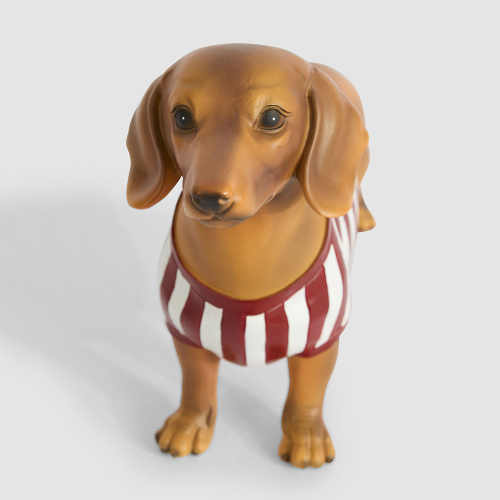 Jax Dachshund Sculpture Red Stripe