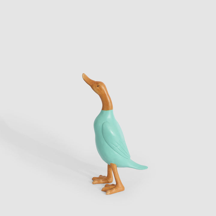 Standing Duck Sculpture Small Blue