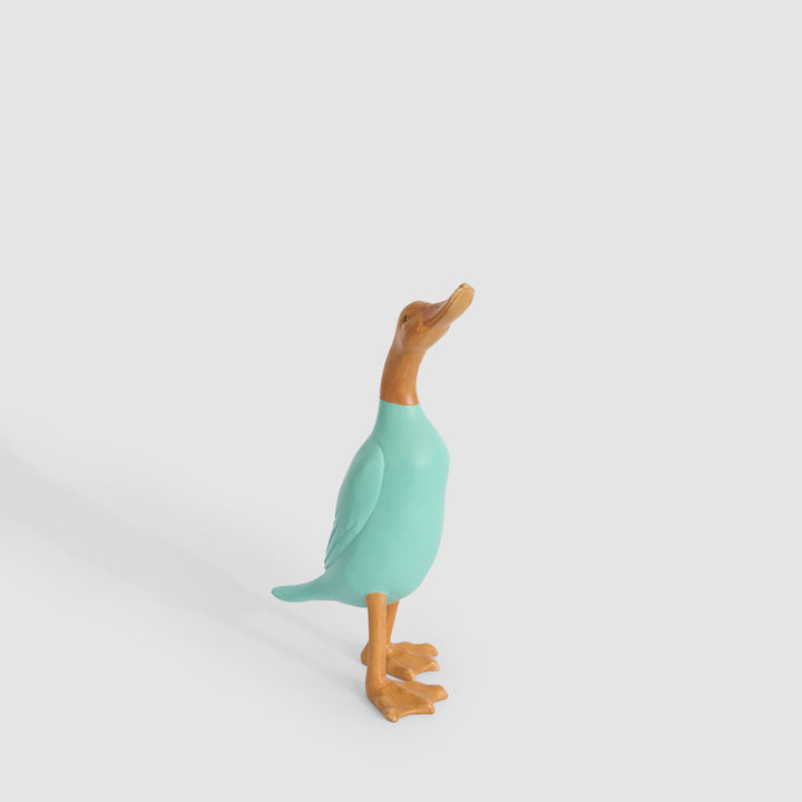 Standing Duck Sculpture Small Blue