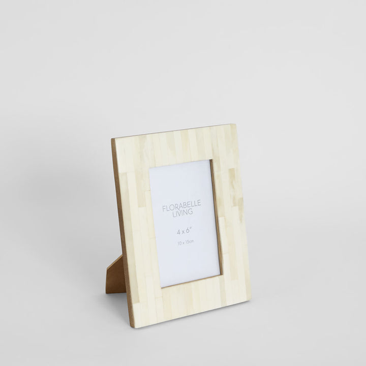 Nira Bone Inlay 4 x 6" Photo Frame White
