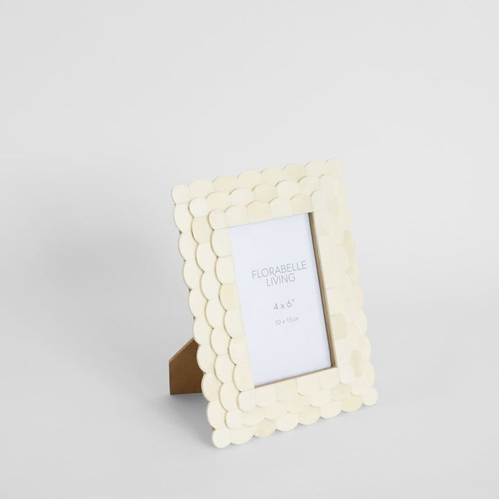 Weva Bone Inlay 4 x 6" Photo Frame White