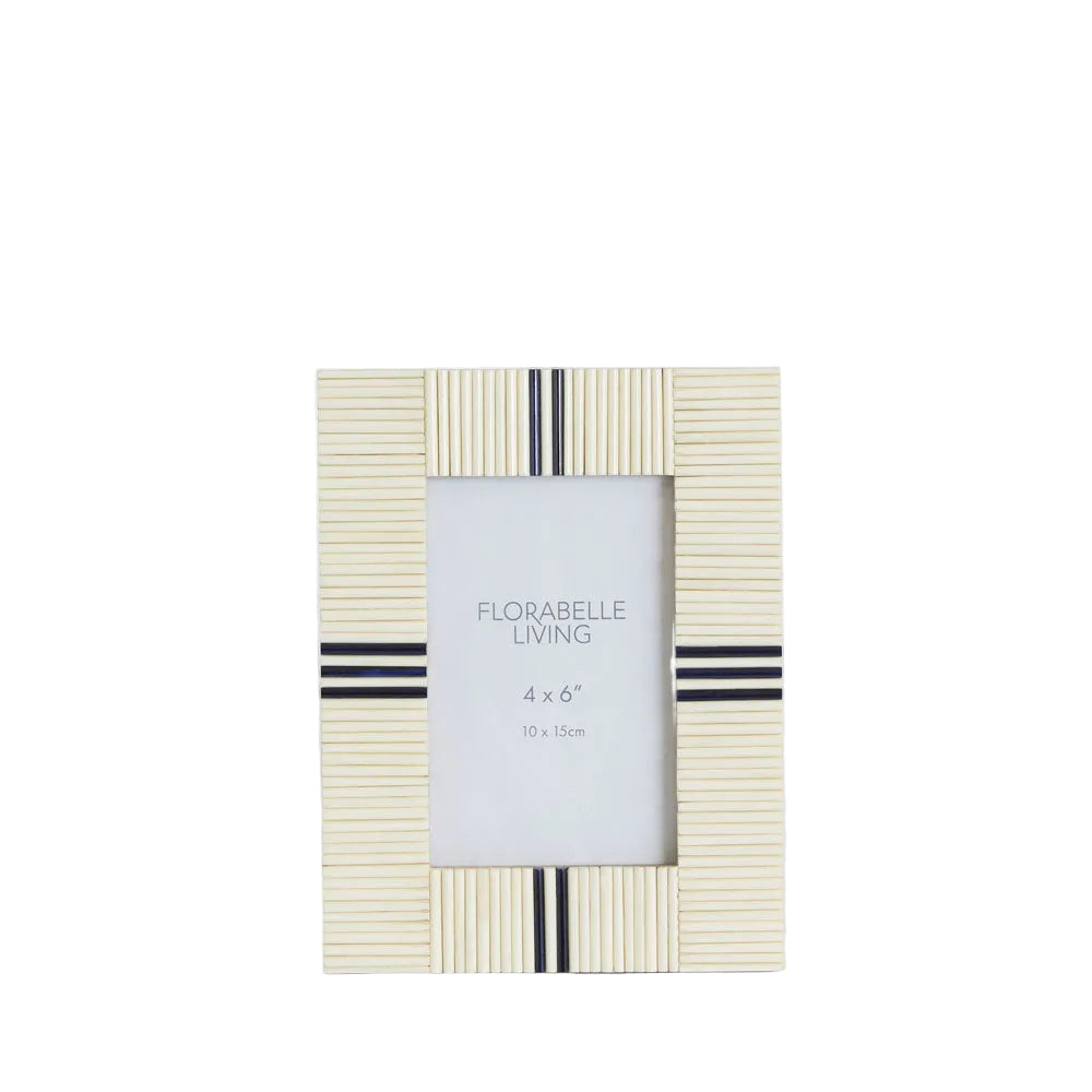 Safi Bone Inlay 4 x 6" Photo Frame White