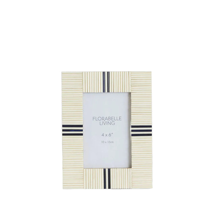 Safi Bone Inlay 4 x 6" Photo Frame White