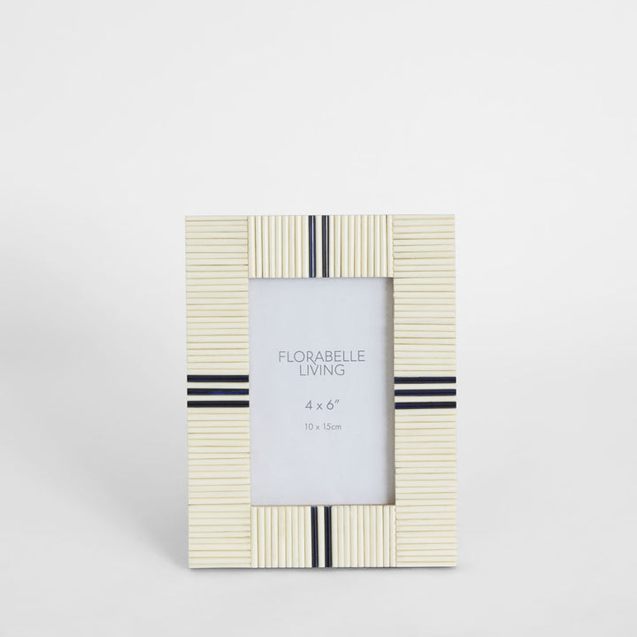 Safi Bone Inlay 4 x 6" Photo Frame White