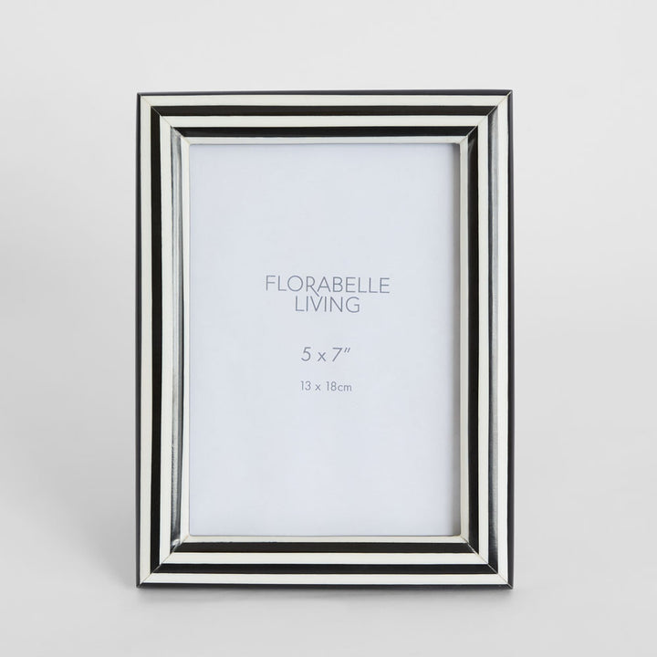 Aaro Bone Inlay 5 x 7" Photo Frame Black & White