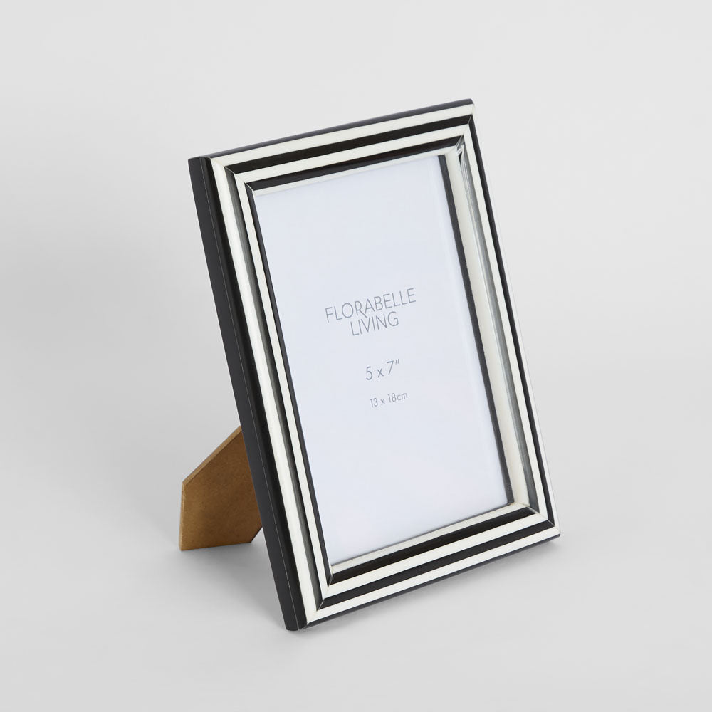 Aaro Bone Inlay 5 x 7" Photo Frame Black & White