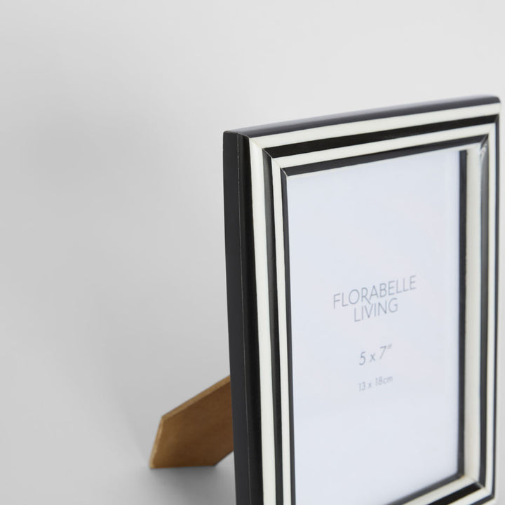 Aaro Bone Inlay 5 x 7" Photo Frame Black & White