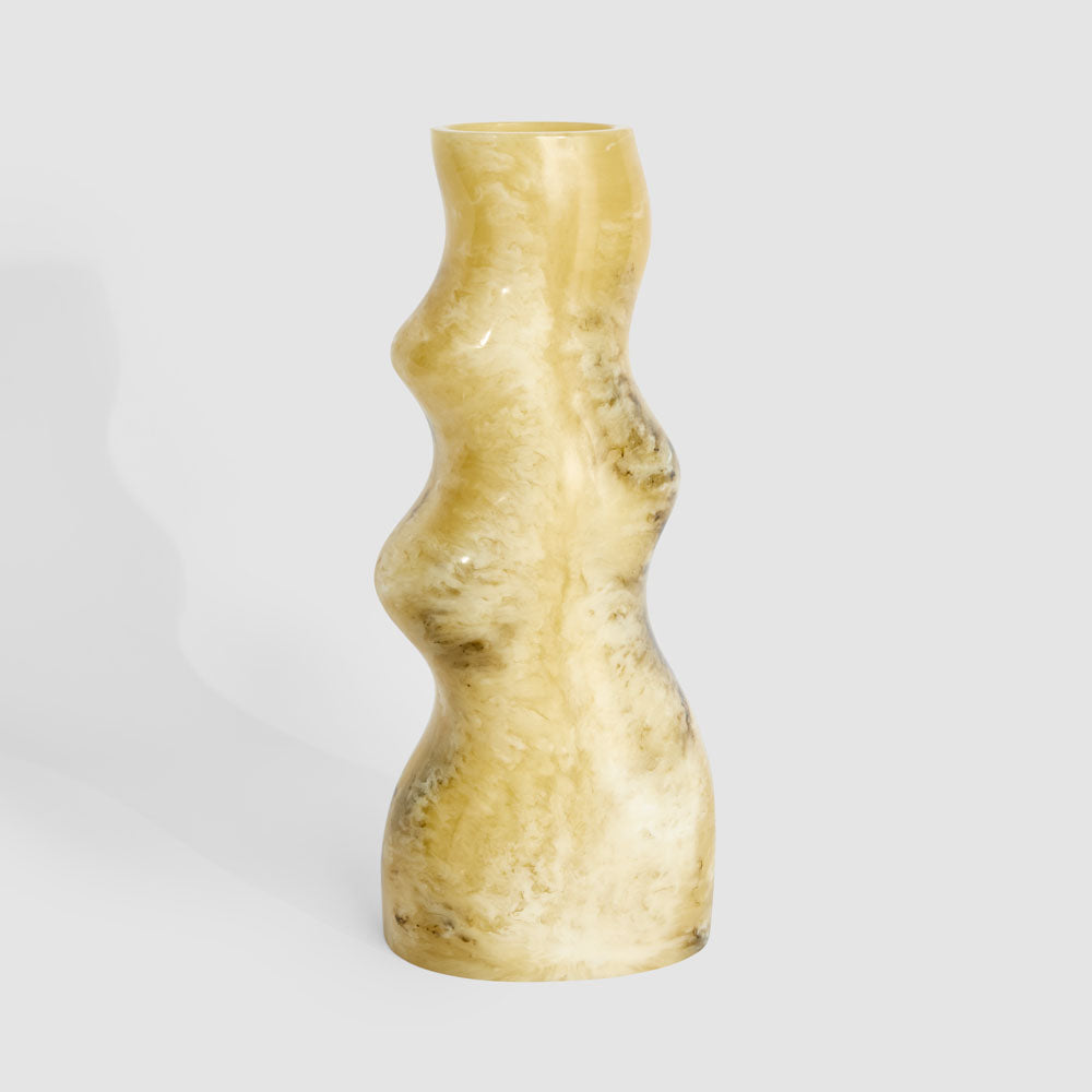 Flint Resin Vase Beige