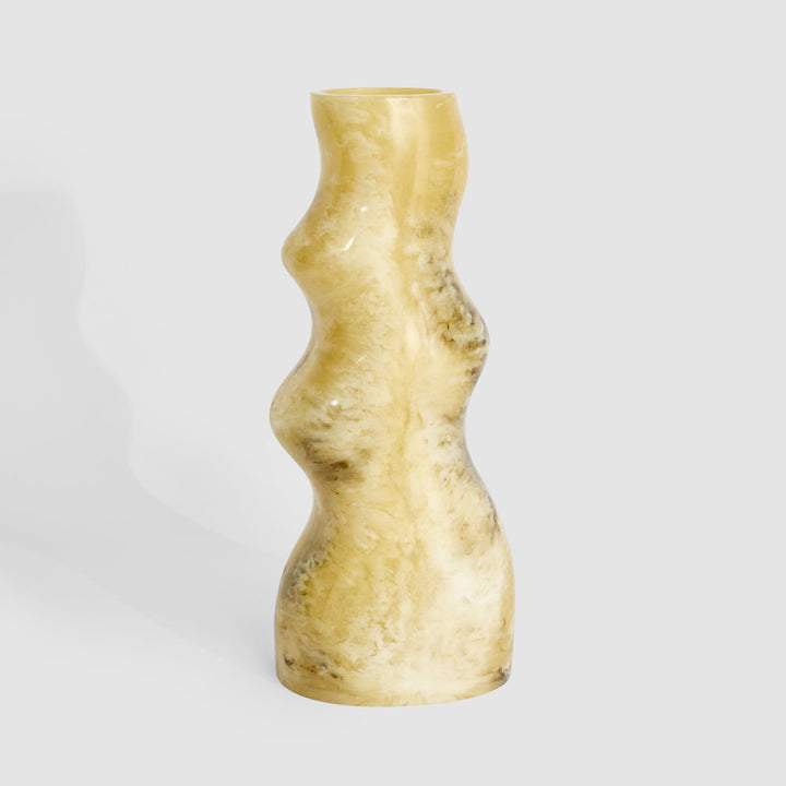 Flint Resin Vase Beige