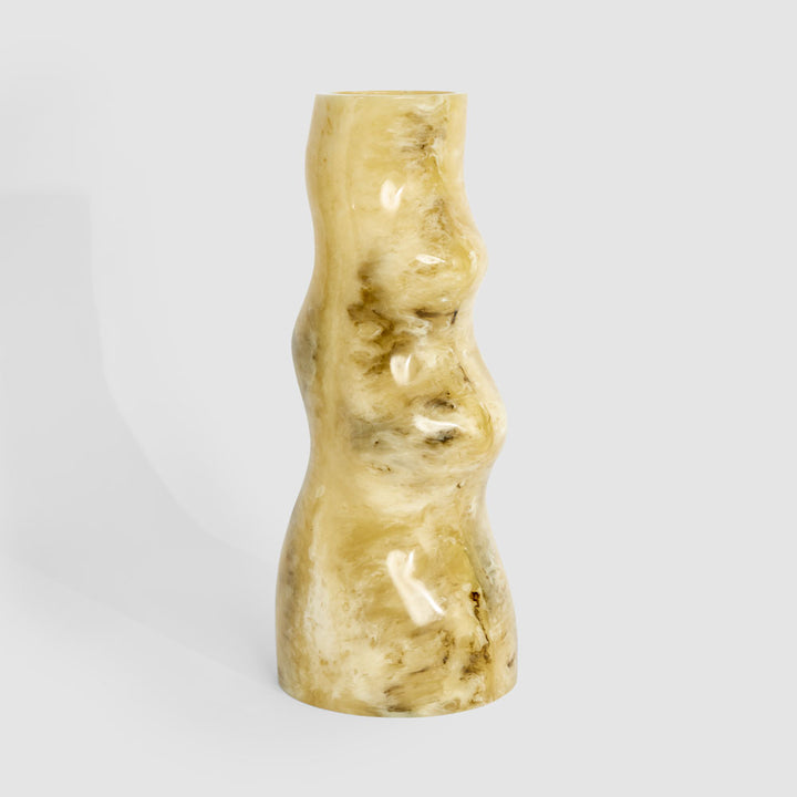 Flint Resin Vase Beige