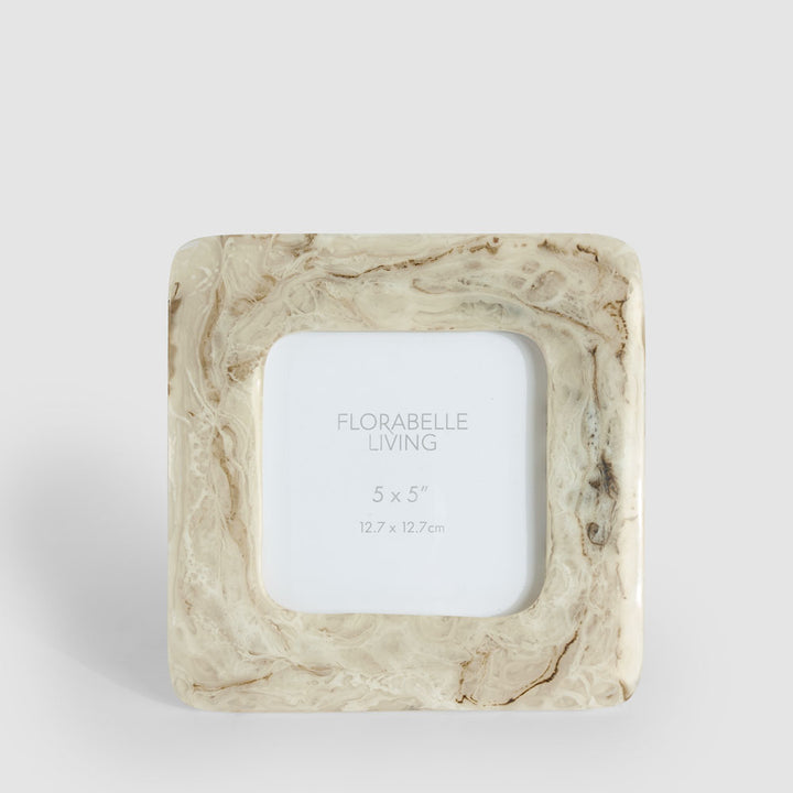 Mist 5 x 5" Resin Photo Frame Beige