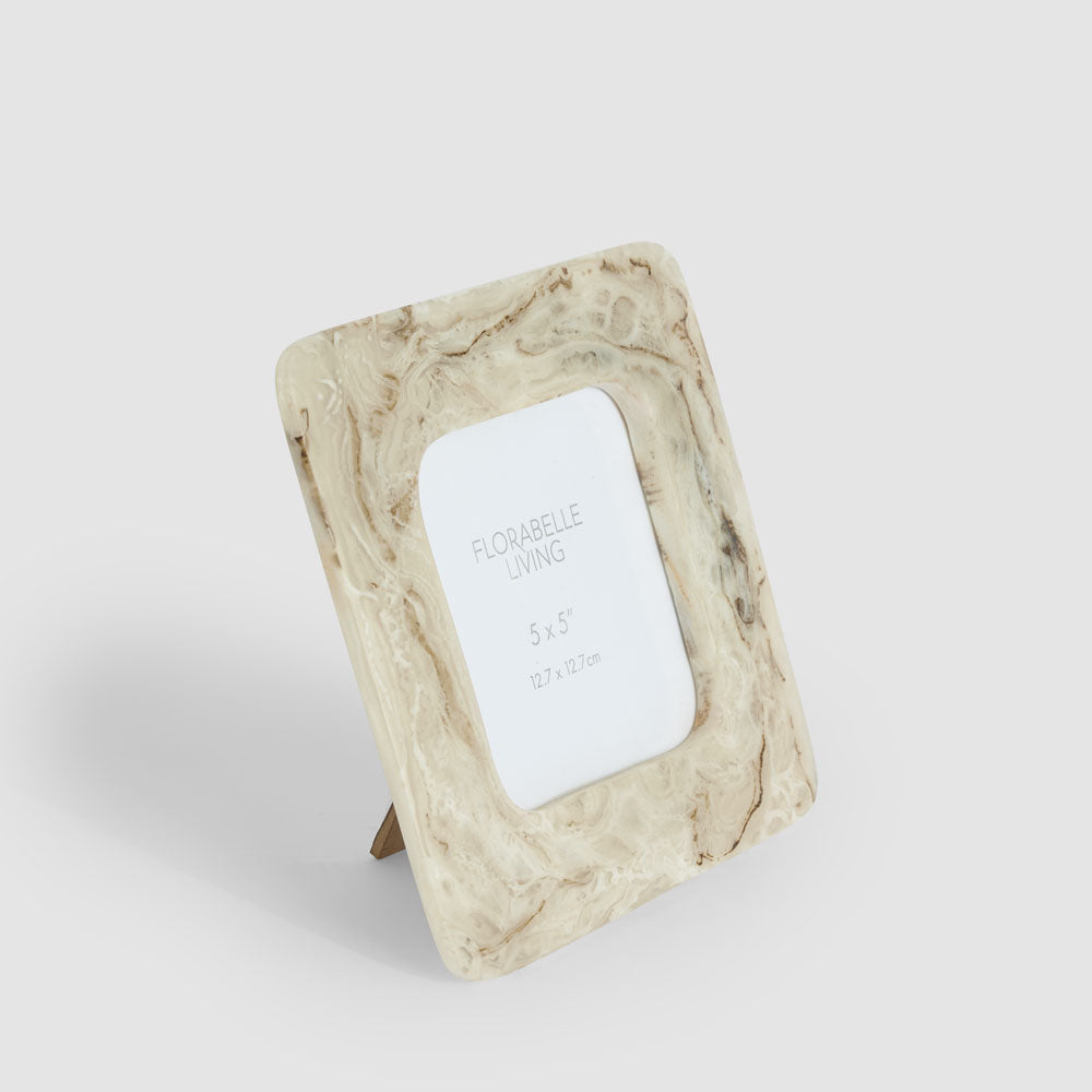 Mist 5 x 5" Resin Photo Frame Beige