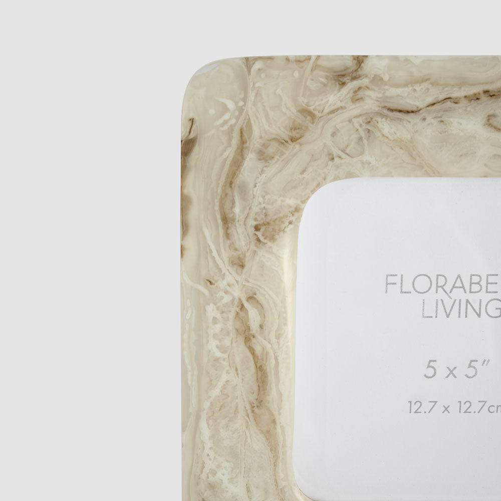 Mist 5 x 5" Resin Photo Frame Beige